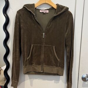 Juicy Couture Olive Green Velour Hoodie